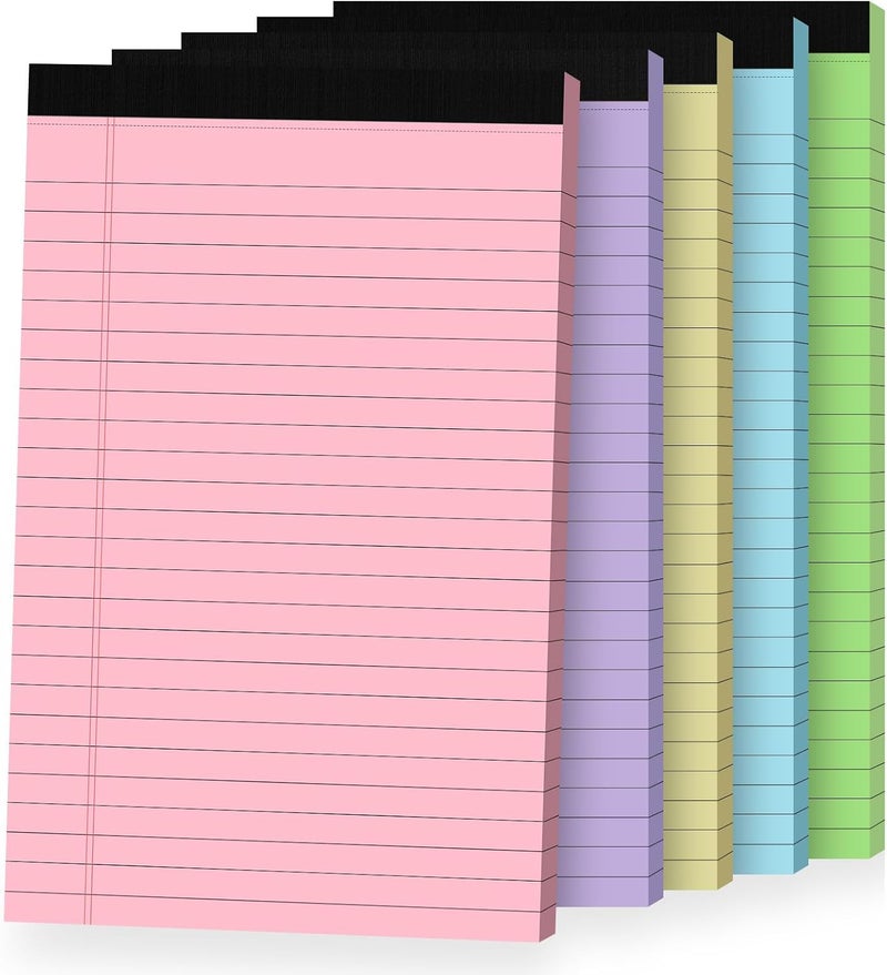 Ciphyfee 5pcs Small Note Pads, Color Notepads 5x8 College Ruled Notebook, Writing Pads 5 x 8, Legal Pads, Memo Pad Paper Perforate Narrow Ruled Notebooks for Work, School, Office Supplies,30 Sheets/Pack - Image 1